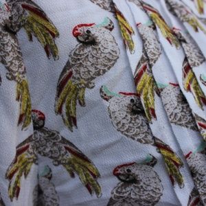 New York & Company XS Cockatoo Bird Blouse